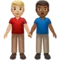 Men Holding Hands: Medium-Light Skin Tone, Medium-Dark Skin Tone emoji on Apple iOS 13.3