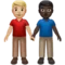Men Holding Hands: Medium-Light Skin Tone, Dark Skin Tone emoji on Apple iOS 15.4