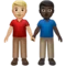 Men Holding Hands: Medium-Light Skin Tone, Dark Skin Tone emoji on iPhone