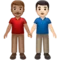 牵手的男士：中等肤色，浅肤色 iPhone 上的表情符号 (iOS 13.3)