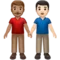 Men Holding Hands: Medium Skin Tone, Light Skin Tone emoji on Apple iOS 17.4