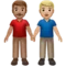 牵手的男士：中等肤色，中浅肤色 iPhone 上的表情符号 (iOS 16.4)