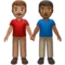 牵手的男士：中等肤色，中深肤色 iPhone 上的表情符号 (iOS 13.3)