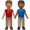 Men Holding Hands: Medium Skin Tone, Medium-Dark Skin Tone emoji on Apple iOS 17.4