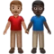 Men Holding Hands: Medium Skin Tone, Dark Skin Tone emoji on Apple iOS 13.3