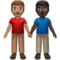 牵手的男士：中等肤色，深色肤色 iPhone 上的表情符号 (iOS 14.2)