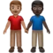 Men Holding Hands: Medium Skin Tone, Dark Skin Tone emoji on Apple iOS 16.4