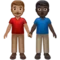 Men Holding Hands: Medium Skin Tone, Dark Skin Tone emoji on Apple iOS 17.4