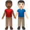 Men Holding Hands: Medium-Dark Skin Tone, Light Skin Tone emoji on Apple iOS 13.3