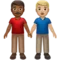 Men Holding Hands: Medium-Dark Skin Tone, Medium-Light Skin Tone emoji on Apple iOS 13.2