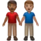 Men Holding Hands: Medium-Dark Skin Tone, Medium Skin Tone emoji on Apple iOS 14.2