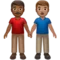 牵手的男士：中深色肤色，中等肤色 iPhone 上的表情符号 (iOS 16.4)