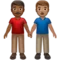 Men Holding Hands: Medium-Dark Skin Tone, Medium Skin Tone emoji on Apple iOS 17.4