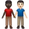 牵手的男士：深色肤色，浅色肤色 iPhone 上的表情符号 (iOS 13.3)