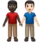 Men Holding Hands: Dark Skin Tone, Light Skin Tone emoji on iPhone