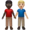 牵手的男士：深色肤色，中等至浅色肤色 iPhone 上的表情符号 (iOS 14.2)