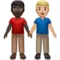 Men Holding Hands: Dark Skin Tone, Medium-Light Skin Tone emoji on Apple iOS 15.4