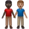 Men Holding Hands: Dark Skin Tone, Medium Skin Tone emoji on Apple iOS 13.3