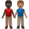 牵手的男士：深色肤色，中等肤色 iPhone 上的表情符号 (iOS 14.2)