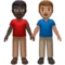 Men Holding Hands: Dark Skin Tone, Medium Skin Tone emoji on Apple iOS 14.6