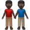 Men Holding Hands: Dark Skin Tone emoji on iPhone