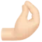 Pinched Fingers: Light Skin Tone emoji on iPhone (iOS 14.6)