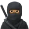 Ninja: Střední odstín pleti emoji na Apple iOS 17.4