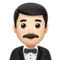 身着燕尾服的男士：肤色较浅 iPhone 上的表情符号 (iOS 16.4)