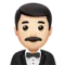 Man in Tuxedo: Light Skin Tone emoji on iPhone