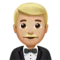 Man in Tuxedo: Medium-Light Skin Tone emoji on iPhone (iOS 14.6)