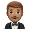 Man in Tuxedo: Medium Skin Tone emoji on iPhone (iOS 14.6)