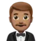 Man in Tuxedo: Medium Skin Tone emoji on iPhone
