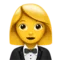 Γυναίκα με σμόκιν emoji στο iPhone (iOS 17.4)