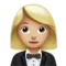 身着燕尾服的女士：中等偏浅肤色 iPhone 上的表情符号 (iOS 14.2)