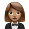 身着燕尾服的女士：中等肤色 iPhone 上的表情符号 (iOS 16.4)