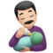Man Feeding Baby: Light Skin Tone emoji on Apple iOS 14.2