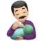 Man Feeding Baby: Light Skin Tone emoji on Apple iOS 17.4