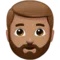 Man: Medium Skin Tone, Beard emoji on iPhone