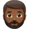 Man: Medium-Dark Skin Tone, Beard emoji on iPhone