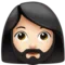 Woman: Light Skin Tone, Beard emoji on iPhone