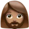 Wanita: Warna Kulit Sedang, Berjanggut emoji di iPhone (iOS 14.5)