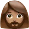 Woman: Medium Skin Tone, Beard emoji on iPhone