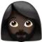 Woman: Dark Skin Tone, Beard emoji on iPhone