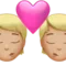 Kiss: Medium-Light Skin Tone emoji on iPhone (iOS 14.6)