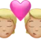 Kiss: Medium-Light Skin Tone emoji on iPhone