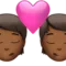 Kiss: Medium-Dark Skin Tone emoji on iPhone