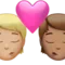 Ciuman: Orang, Orang, Warna Kulit Sedang-Terang, Warna Kulit Sedang emoji di iPhone (iOS 14.5)