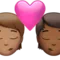 Kiss: Person, Person, Medium Skin Tone, Medium-Dark Skin Tone emoji on iPhone (iOS 14.6)