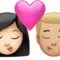 吻：女性、男性、浅肤色、中等偏浅肤色 iPhone 上的表情符号 (iOS 16.4)