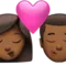 ️ Kiss: Woman, Man, Medium-Dark Skin Tone emoji on Apple iOS 17.4